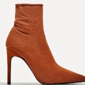 Zara Terracotta Heeled Boots